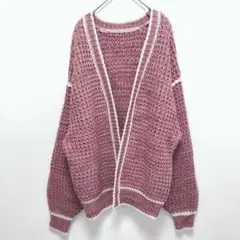 グレイル|ボリュームスリーブ ミックスニット カーディガン【F】オープンフロント