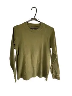 オリーブ コットン ロングスリーブ Tシャツ