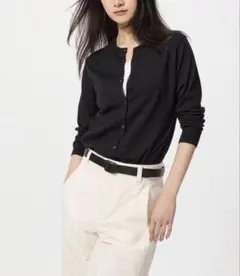 UNIQLO ユニクロ UVカット　クルーネックカーディガン ブラック Ｌサイズ