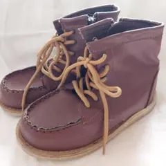キッズブーツ　20cm　子供　ブラウン　レースアップ