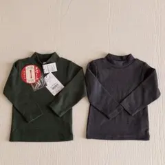 【新品未使用】マーキーズ　のびっとぬくっとハイネックトップス　2枚セット　80