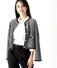 index ツイード ジャケット風 カーディガン