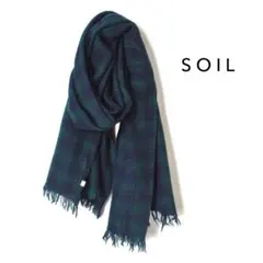 新品未使用　SOIL ソイル　ボイルウールチェックストールのサムネイル