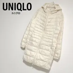 誓*那様 ユニクロ フード付 ライト ダウンコートMサイズ UNIQLO オフ白