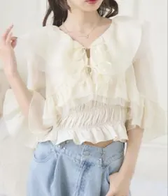 ems excite フリルリボンボレロ タグ付き