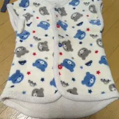 クマ柄フリースベスト 95cmまで対応 80から100 色あせあり