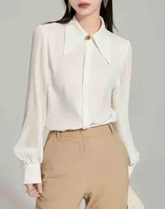 新品 送料無料 レディース 女性 シャツ 長袖 ブラウス オフィスカジュアル S