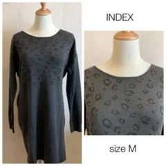 INDEX リボンニットワンピース うっすらラメ混