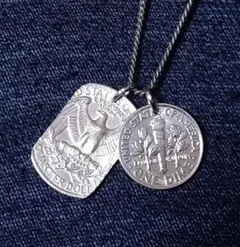 ひぃ's様専用【再販】アメリカ合衆国硬貨 ドッグタグ 10セント銀貨