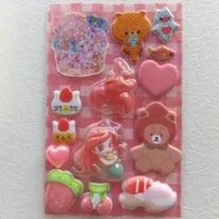 立体シール　3D マシュマロ　ディズニー　アリエル　キラキラ　動物　おすそ分け