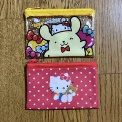 サンリオ　ミニフラットポーチ　2個まとめ売り　キティ　ポムポムプリン　50周年