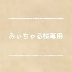 みぃちゃる様専用ページ