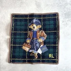 ポロラルフローレン タオルハンカチ ポロベア チェック 未使用