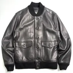 【羊革】EDDIE BAUER レザージャケット 黒 L フライト A-1