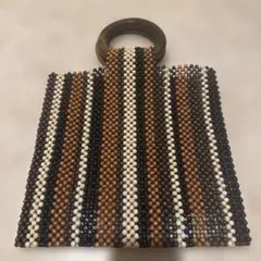 ビーズストライプクラッチバッグ