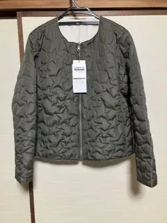 新品　マリスステラ　キルティングジャケット　カーキ　白　リバーシブル　星型　防寒