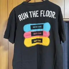 RUN THE FLOOR 黒Tシャツ RTFロゴ