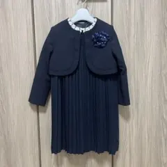 バロン様専用　ネイビー プリーツ ワンピース ジャケット付き