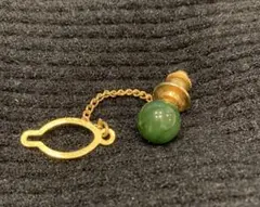 K18 刻印 翡翠 天然石 カフス 重量4.1㌘ アクセサリー ネクタイピン