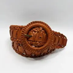 00s archive leather belt Y2K 編み込み