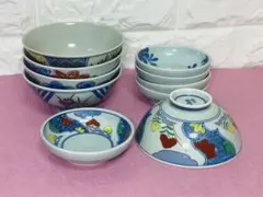 未使用 有田焼 西峰作 ご飯茶碗 絵変わり茶碗 小皿 計10 客セット 共箱のサムネイル
