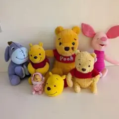 レア！くまのプーさん ぬいぐるみ7体セット プーさん ぬいぐるみ 7点セット レア くまのプーさん ディズニー 80th