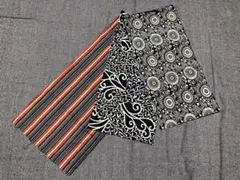 着物のはぎれ 生地セット ストライプ・花柄・葉柄