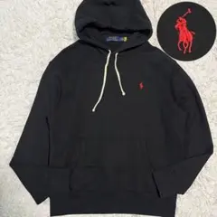 ✨極美品/21AW✨ポロラルフローレン パーカー プルオーバー ポニー 刺繍 黒