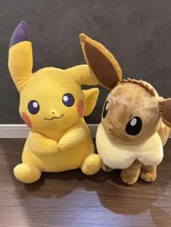 【ポケモン】 めちゃもふぐっとぬいぐるみ　ピカチュウ　イーブイ　セットのサムネイル