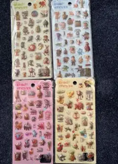 【４枚セット】イタリアンブレインロット　ぷくぷくシール　立体シール　キャラクター