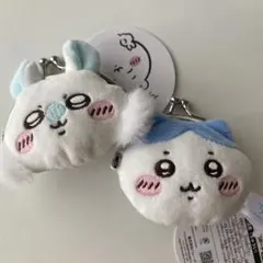 モモンガ　ハチワレ　ミニがま口ポーチ　2点セット