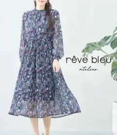 新品未使用♡reve bleu【M～L】シフォン花柄ロングワンピース