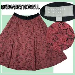 ✨希少✨マーガレットハウエル上質ペイズリースカートⅢ赤黒