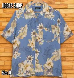 ✅JIGGYS SHOP アロハシャツ 半袖シャツ ライトブルー XLのサムネイル