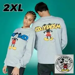 Disney Mickey & Co 両面ロンT 2XL Y2K 灰のサムネイル