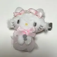 サンリオ 白猫バレリーナ シークレット ヘアクリップ ボンボンリボン