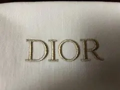 【美品】Dior ホワイト ポーチ ゴールドファスナー