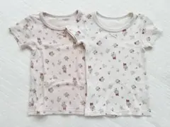 ☆花柄リブ素材シャツ2枚セット☆