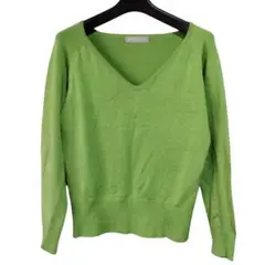 訳あり　DAMA Collection　Vネックセーター　ニット　シルク混　M