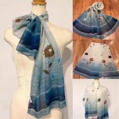 LAURA ASHLEY ローラアシュレイ　シルクスカーフ　ストール　花柄のサムネイル