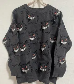 ポケモングレー ゲンガー ニットセーター 長袖