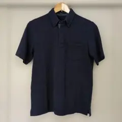 COMME CA ISM ポロシャツ ネイビー ボタンダウン
