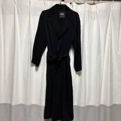 ZARA トレンチコート ブラック　黒　USAサイズL（日本サイズXL相当）のサムネイル