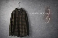 SENSE OF PLACE 切替チェックシャツ ブラウン系 　2020AW