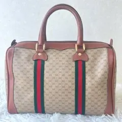 GUCCI グッチ　GGスプリーム　ミニボストンシェリーライン　ボストンバッグ