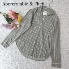 アバクロンビーアンドフィッチ　長袖シャツ　ストライプ　前ポケット