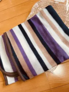 フリースひざ掛け マルチカラー ストライプ　ブランケット