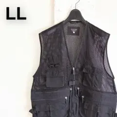 RUCK DAM メッシュベスト LL ブラック 多ポケット アウトドア ワーク