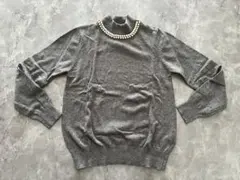 earth music&ecology ビジュー付きグレーセーター 長袖Sサイズ