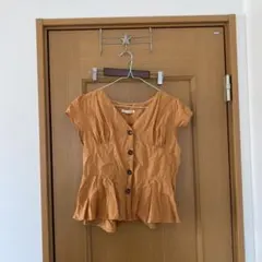 NICE CLAUP　2way コットンフリルトップス　シャツ ブラウス